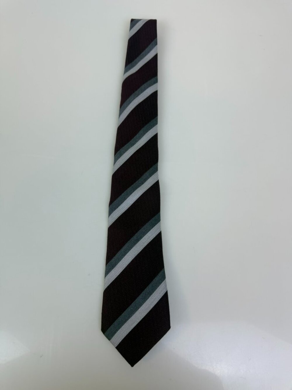 Brunello Cucinelli Burgundy Regimental Stripe Silk Tie J2-15